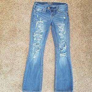 SIILVER Tuesday Distressed Bootcut Jeans - 28 x 33